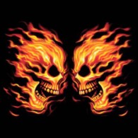 Flaming Skull Face Off